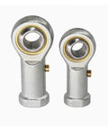 Built Damn Tough 5/16 Inch Bore PHSB5 Rod End Bearing showing two sizes with self-lube feature and chrome steel ball joint.