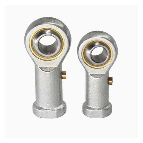 Built Damn Tough 5/16 Inch Bore PHSB5 Rod End Bearing showing two sizes with self-lube feature and chrome steel ball joint.