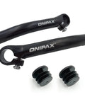 Ergonomic Aluminum Bar Ends For MTB Bikes Seven Eighth Inch Handlebar Comfortable Upgrade Pair Easy Install Reduces Fatigue Improves Stability And Control On Rough Trails in black with end caps