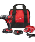 Heavy Duty 1/2 Inch Cordless Compact Drill Driver Kit With Raw Power Brushed Motor And Steady Torque Delivery, includes batteries and charger.