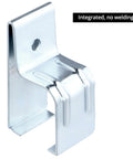 Close-up view of Beefy Heavy Duty Box Rail Hanger Brackets For Barn Doors Set Of Four Galvanized Steel Hardware With Rust Proof Finish