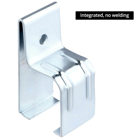 Close-up view of Beefy Heavy Duty Box Rail Hanger Brackets For Barn Doors Set Of Four Galvanized Steel Hardware With Rust Proof Finish