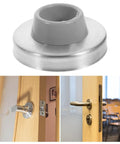 Beefy Heavy Duty Wall Door Stoppers 3 Pack Stainless Steel With Silver Rubber Cushion Concave Door Bumpers in use