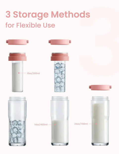 Portable Stainless Steel Breast Milk Chiller Keeps Bottles Chill For Up To Twenty Three Hours creating a visual of flexible storage options.