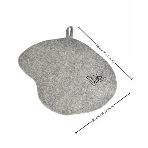 Wool Sauna Seat Cushion Pad For Benches Chairs Or Floors Comfy Handmade Gray Felt Heat Protector Insulated Mat