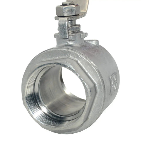 2 Inch NPT Female Full Port Ball Valve With 316 Stainless Steel Body And Vinyl Handle Beefy Built Tough For Real World Use Low Torque Operation