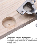 35mm hinge boring jig kit installed on a wooden edge with metal quick-clamp and drill guide