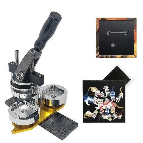 50Mm Fridge Magnet Button Badge Maker Kit With Paper Cutter and DIY badge components for custom badge making.