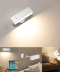 Rechargeable LED Wall Sconce Cordless Battery Operated Bedside Reading Lamp With 4000mAh Battery, Touch Controls in use