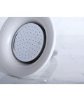 Six And A Quarter Inch Round Raindrop Ceramic Shower Head With Polished Chrome Finish 76 Jet Rainfall Spray For Full Coverage