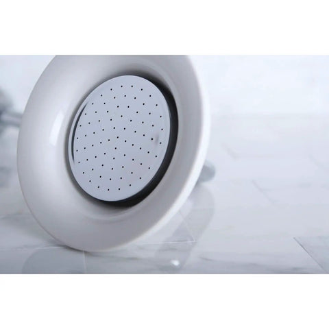 Six And A Quarter Inch Round Raindrop Ceramic Shower Head With Polished Chrome Finish 76 Jet Rainfall Spray For Full Coverage