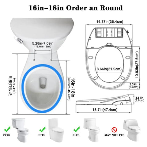 Toilet seat dimensions for self-cleaning dual nozzle bidet seat installation guide