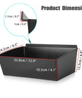 Large Slatwall Bins Set of 4 for Garage and Workshop Storage showing product dimensions with black PPE plastic material