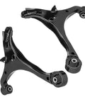 Front Lower Control Arm Suspension Kit For Honda Civic 2001 2002 2003 2004 2005 Not For SI Models With Ball Joints Sway Bar End Links Outer Tie Rod Ends 8 Piece Beefed Up Replacement, black steel arms