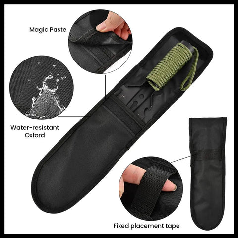 Beast 9 In 1 Portable Camping Shovel Multi Tool For Backpacking And Survival Gear with water-resistant Oxford case, focus on storage.