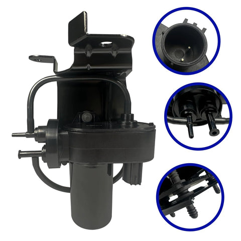 Front view of UVYMZY 12V automotive vacuum pump with mounting bracket and hose fittings
Inlet port close-up of UVYMZY vacuum pump showing circular interior opening
Hose outlet close-up on UVYMZY 12V vacuum pump with two ports
Mounting bracket close-up with hardware for UVYMZY vacuum pump