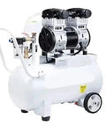 Top Shelf Oil Free Vacuum Pump Featuring Smart Micro Computer Control Compact Beefy Build For Garage Lab And Shop Tasks No Sweat Setup Rock Solid Suction Power GTX Series Model in white with dual motors.