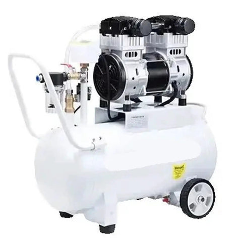 Top Shelf Oil Free Vacuum Pump Featuring Smart Micro Computer Control Compact Beefy Build For Garage Lab And Shop Tasks No Sweat Setup Rock Solid Suction Power GTX Series Model in white with dual motors.