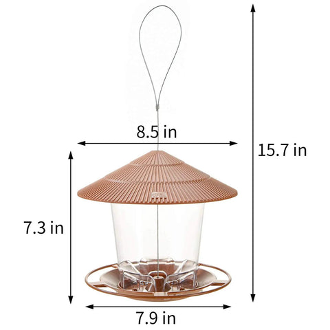Outdoor Hanging Bird Feeder For Wild Birds Squirrelproof Seed Feeder With Durable Metal Rope Twist Lock And Easy Fill Design