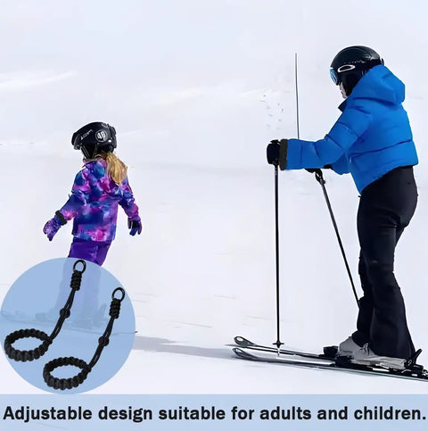 Glove Leash With Metal Button Safety Strap For Ski Gloves And Winter Wear Anti Lost Wrist Leash on skiers in snow