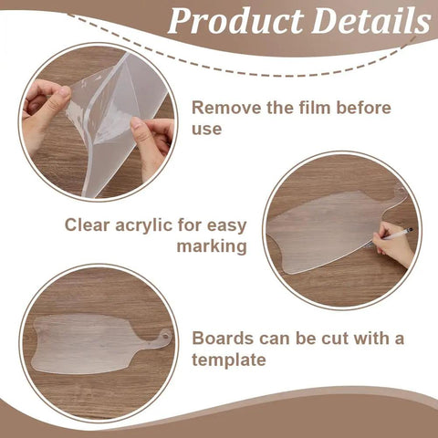 Slick Acrylic Charcuterie Board Router Template For Woodworking Cutting Board Stencil With Recessed Handle and detailed instructions.