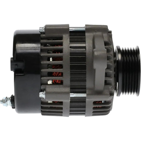 Side view of Alternator For Mercruiser Inboard Ski Stern Drive I O 1998 1999 2000 Replacement SAE J1171 Compatible, showing pulley