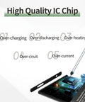 High quality IC chip illustration with labels for over-charging, over-discharging, and more for Premium Replacement Battery For Kyocera DuraXv Extreme E4810 Verizon Flip Phone 1800mah Scp73Lbps.