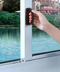 2 Pack Self Stick Wardrobe Handles With Adhesive For Cabinets Drawers And Doors Instant Door Pulls And Drawer Pull Helpers Stick On Handle For Glass Windows And Sliding Doors installed on glass door
