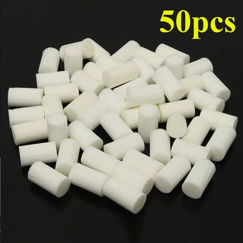 50-Pack High-Pressure Pump Filter Elements For Yongheng Air Compressor System Kit, scattered white filter cartridges