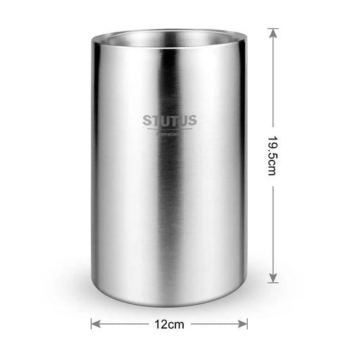 Double Wall Stainless Steel Wine Chiller Bucket Insulated Ice Bucket For White Wine Champagne And Beer 19.5cm tall