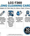 Heavy Duty Ten Pack T Shaped Pre Saturated Cleaning Cards For Magicard And Matica ID Printers Pro Level Maintenance Kit displaying features and details.