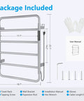 4 Bar Stainless Steel Electric Towel Warmer With Built In Timer Dual Hardwired And Plug In Wall Mount Brushed Nickel
