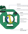 Sweet Compact Cord Reel With Quick Wind Handle And Heavy Duty Abs Build, showing 360° rotating handle and bayonet design for cable management.