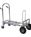 Heavy Duty Stair Climbing Cart With Smooth Tri Wheel Design For Crushing Heavy Moves And Furniture Hauls No Sweat Rolling Platform Truck showing aluminum frame and durable wheels.