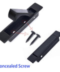 Matte Black Edge Pull Pocket Door Handles In Stainless Steel 304 with screws, flush mount, rust resistant satin finish, self retracting.