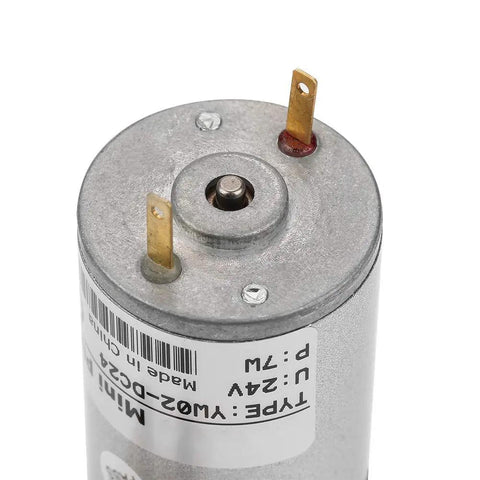 View of the top of a 12V Miniature DC Diaphragm Vacuum Pump with electrical terminals and label details.