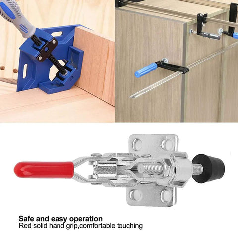 Heavy Duty Vertical Toggle Clamp Quick Release Handle For Welding With Rust Proof Zinc Plated Steel and Easy Swivel Grip for Rough Job Sites.