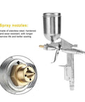 Slick Pro Grade Mini Pneumatic Paint Sprayer With Tough Stainless Steel 0.5mm Nozzle and Wear Resistant Copper Atomizer Cup.