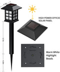 Solar Outdoor Lights 12 Pack Waterproof Pathway LED Landscape Lighting For Walkways Driveways Patios Yards And Lawns diagram