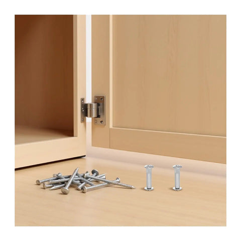 Heavy Duty M6 Wood Panel Connector Bolts 100 Piece Cabinet And Desk Fastener Kit with nuts on wooden surface