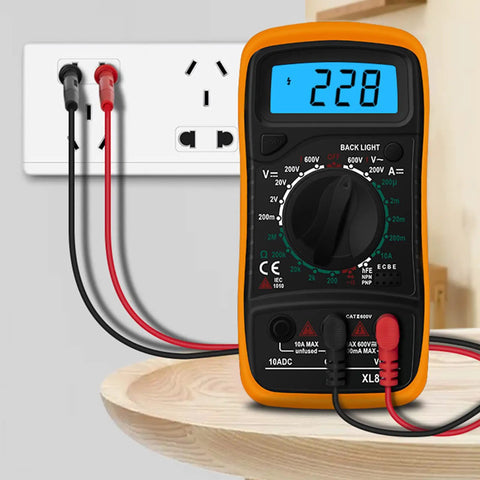 Digital multimeter reading voltage in All In One Soldering Gear Kit with 60W Adjustable Temp And Digital Multimeter.