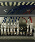 Killer Heat Shrink Labels Compatible With Dymo 18051 18053 18055 on wire connections in a control panel.