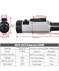 Built Tough Heavy Duty 9KW CNC Air Cooled Automatic Tool Change Spindle Motor, dimensions image showing power and specs.