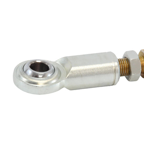 Top Shelf 3/8 Bore Heim Joint Adjustable Turnbuckle crafted from heat treated 4130 chromoly steel, showing chrome plated ball detail.