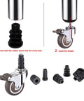 Silent Roll 1.5 Inch Swivel Caster Wheels Built Tough For Shopping Carts And Toolboxes installation instructions with rubber sleeve.