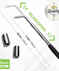 Telescoping 4 Way Lug Wrench Extendable Half Inch Drive with sockets and rubber handle on white background
