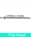 Top Shelf Metal Sliding Nails For Serious Woodworking And Furniture Assembly Solid Silver Hardware Fasteners, Flat head 50mm sliding pin.