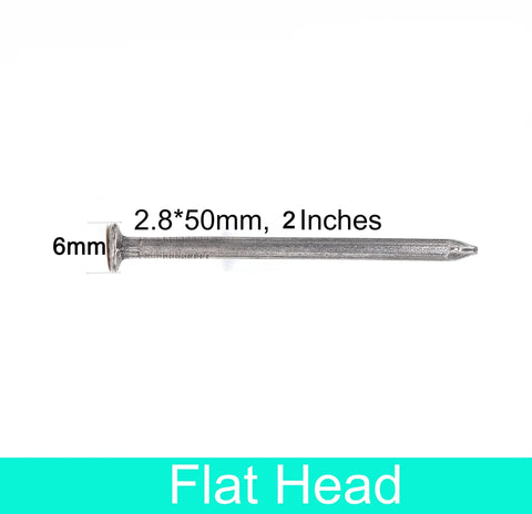 Top Shelf Metal Sliding Nails For Serious Woodworking And Furniture Assembly Solid Silver Hardware Fasteners, Flat head 50mm sliding pin.