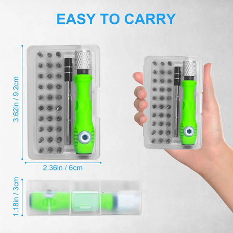 32 In 1 Magnetic Precision Screwdriver Set Tiny Repair Kit in hand showing compact size