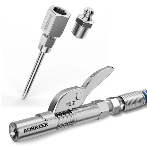narrow access grease gun needle tip and coupler set, AORRZER compatible, for precise lubrication in tight spaces